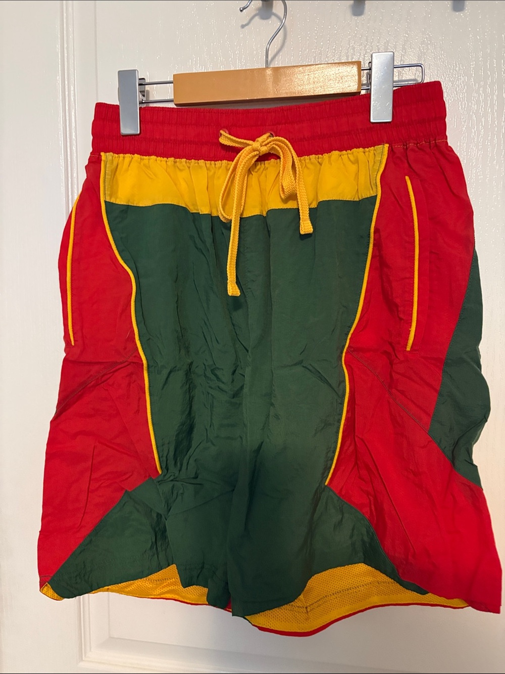 Nike Men's Colorblock Athletic Shorts - Red/Green/Yellow